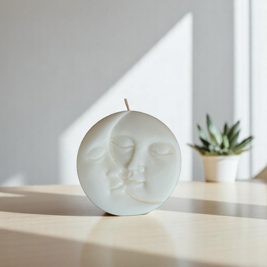 Moon Face Decorative Candle